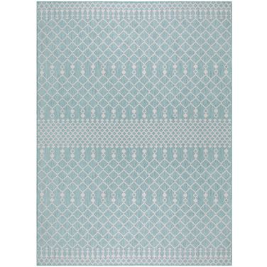 Positano Modern 10' x 14' Modern Rug In Aqua