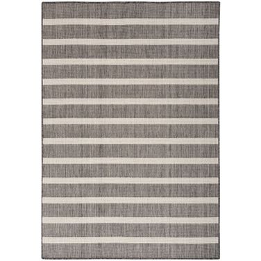 Positano Modern 4' x 6' Rug In Charcoal and Ivory