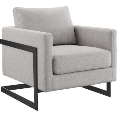 Posse Upholstered Fabric Accent Chair In Black