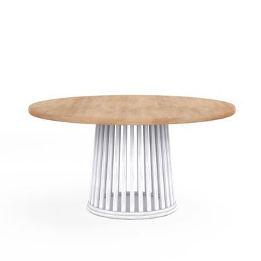 Post Round Dining Table In Light Brown