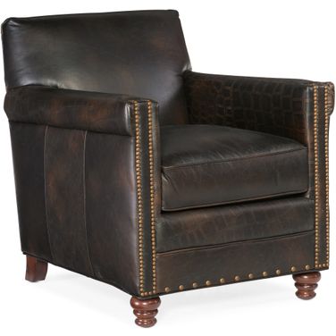 CC Potter Brown Leather Club Chair