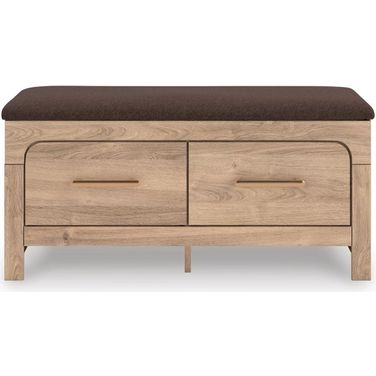 Prandefort Bedroom Storage Bench In Tan and Brown