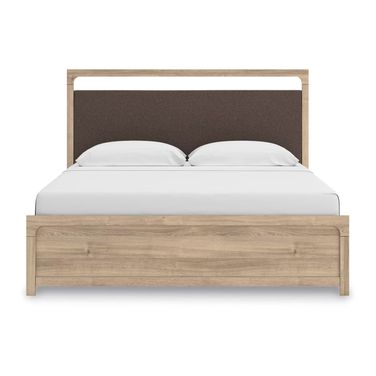 Prandefort King Upholstered Platform Bed In Tan