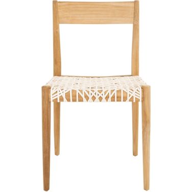 Pranit Dining Chair Set of 2 in White and Natural