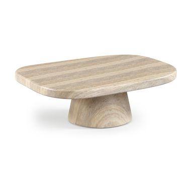 Prato Concrete Indoor and Outdoor Coffee Table In Travertine