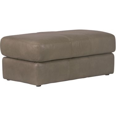 Prato Italian Top Grain Leather Match Ottoman In Putty