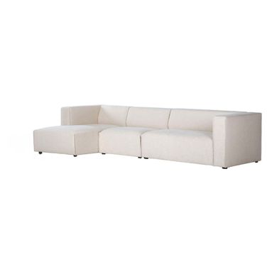 Premium Left Modular Sectional In Pebble and Black
