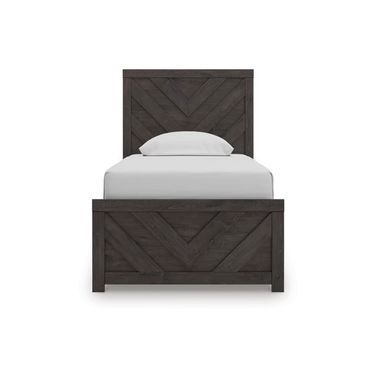 Prendonea Twin Panel Bed In Charcoal