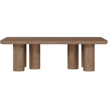 Presidio Oak Veneer Contempory 54 Inch Coffee Table In Brown