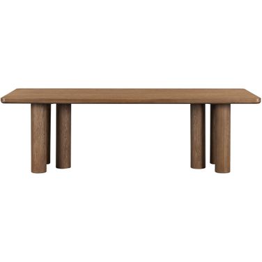 Presidio Oak Veneer Contempory 84 Inch Dining Table In Brown