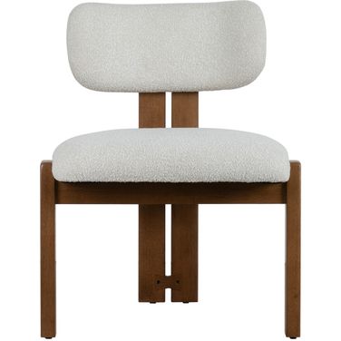 Presidio Upholstered Polyester Oak Modern Design Dining Chair In Beige and Brown