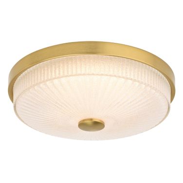 Preston 12.5 Inch LED Flush Mount In Natural Brass