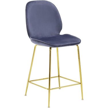 Preston 24 Inch Velvet Counter Stool Set of 2 In Gray