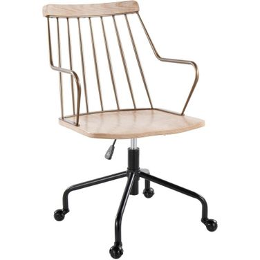 Preston Adjustable Office Chair In White Wash