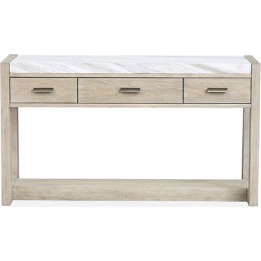 Preston Rectangular Sofa Table In Gallery Buff and Antique Silver