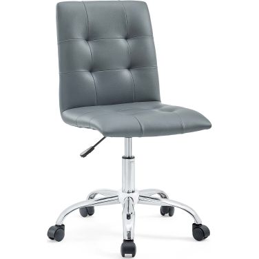 Prim Gray Armless Mid Back Office Chair