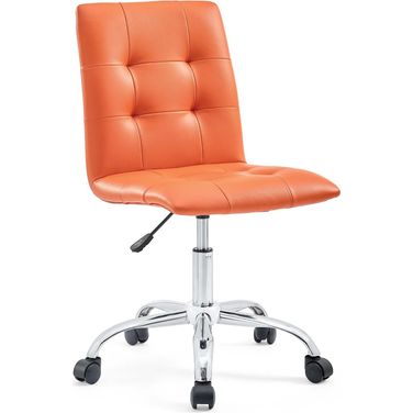 Prim Orange Armless Mid Back Office Chair