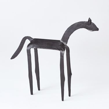 Primitive Large Iron Horse In Black