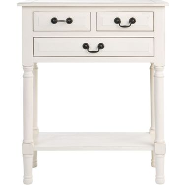 Primrose 3 Drawer Console Table in Distressed White