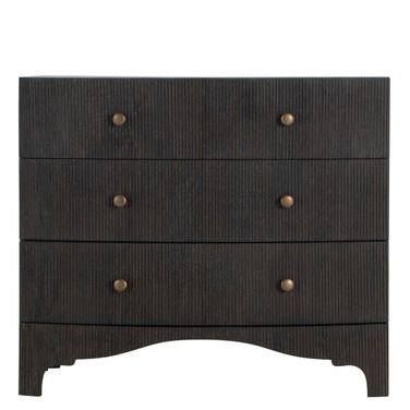 Princeton Chest In Cerused Forest Black and Brushed Bronze