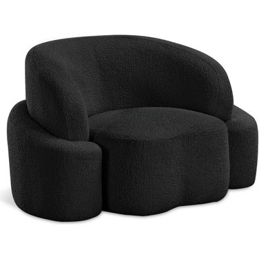 Principessa Boucle Fabric Chair In Black
