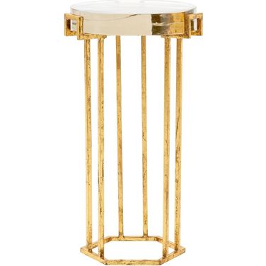 Prism Round Side Table In Gold Leaf