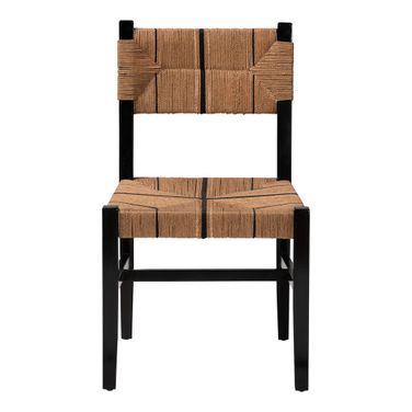 Prita Paper Loom Mahogany Wood Dining Chair In Brown and Black