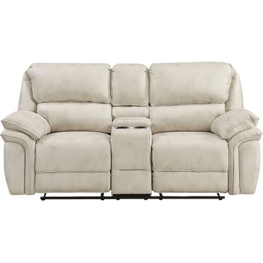 Proctor Double Reclining Loveseat with Center Console In Beige