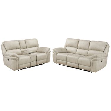 Proctor Power Double Reclining Living Room Set In Beige