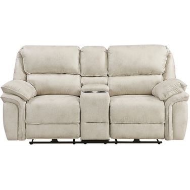 Proctor Power Double Reclining Loveseat with Center Console In Beige