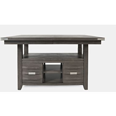 Altamonte Rectangle Dining Table with Adjustable Height In Brushed Grey