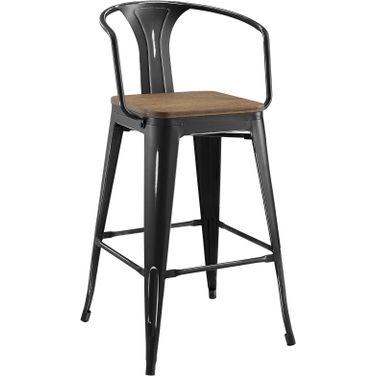 Promenade Black Bar Stool EEI-2818-BLK
