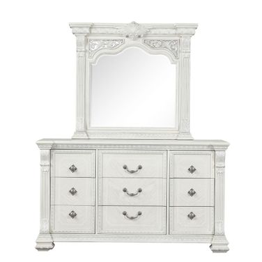 Promenade Dresser with Jewelry Box In Wire Brushed White