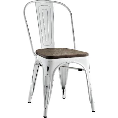 Promenade White Bamboo Side Chair