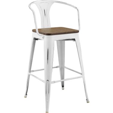 Promenade White Bar Stool EEI-2818-WHI