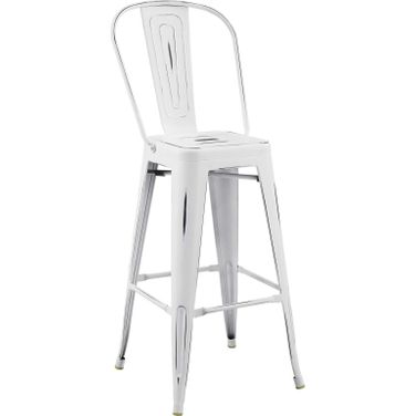 Promenade White Metal Bar Side Stool