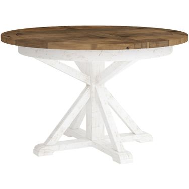 Provence White and Brown Round Extension Table