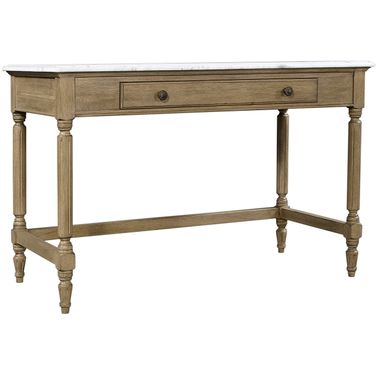 Provence Writing Desk With Marble Top In Light Brown