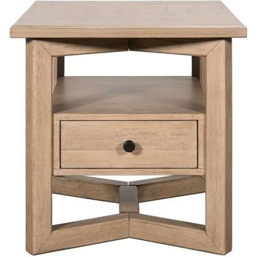 Proximity Place Rectangular End Table In Barley Buff