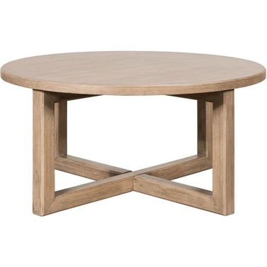 Proximity Place Round Cocktail Table In Barley Buff