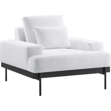 Proximity White Upholstered Fabric Arm Chair