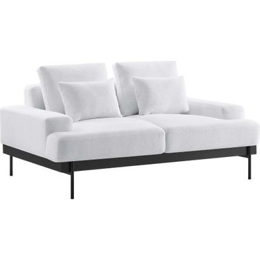 Proximity White Upholstered Fabric Loveseat