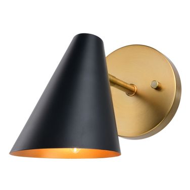 Pryce 4.75 Inch Wall Light In Matte Black and Satin Brass