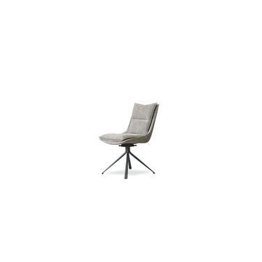 Puccini Swivel Dining Chair Set of 2 Black Powder Coated Steel Base In Chacha Chocolate