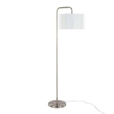 Puck 63 Inch Metal Floor Lamp In Brushed White