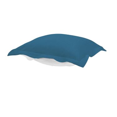 Puff Chair Ottoman Seascape Cushion and Cover In Turquoise