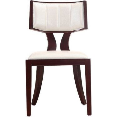 Pulitzer Dining Chair (Set of 2) in Pearl White and Walnut