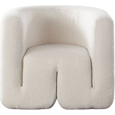 Pulse Accent Chair In Ivory Boucle Fabric