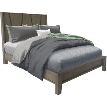 Pure Modern Bedroom King Panel Bed In Grey
