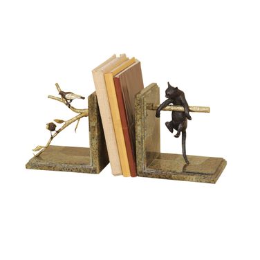 Pursuit Bookends Pair In Brass